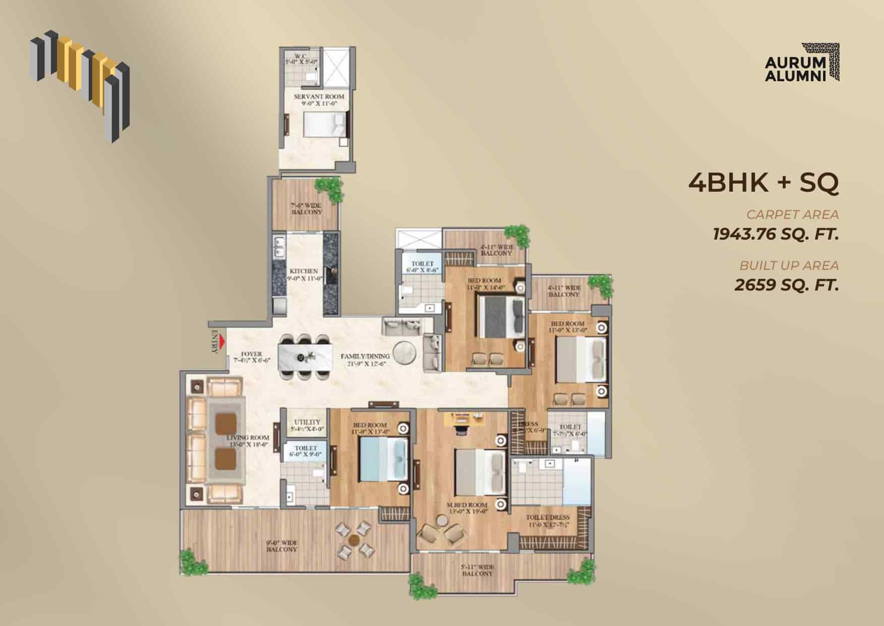 4 BHK Type 1